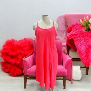 A New Day Pink Dress 2XL Asymmetrical Silky Flowy Party Festival Summer Beach